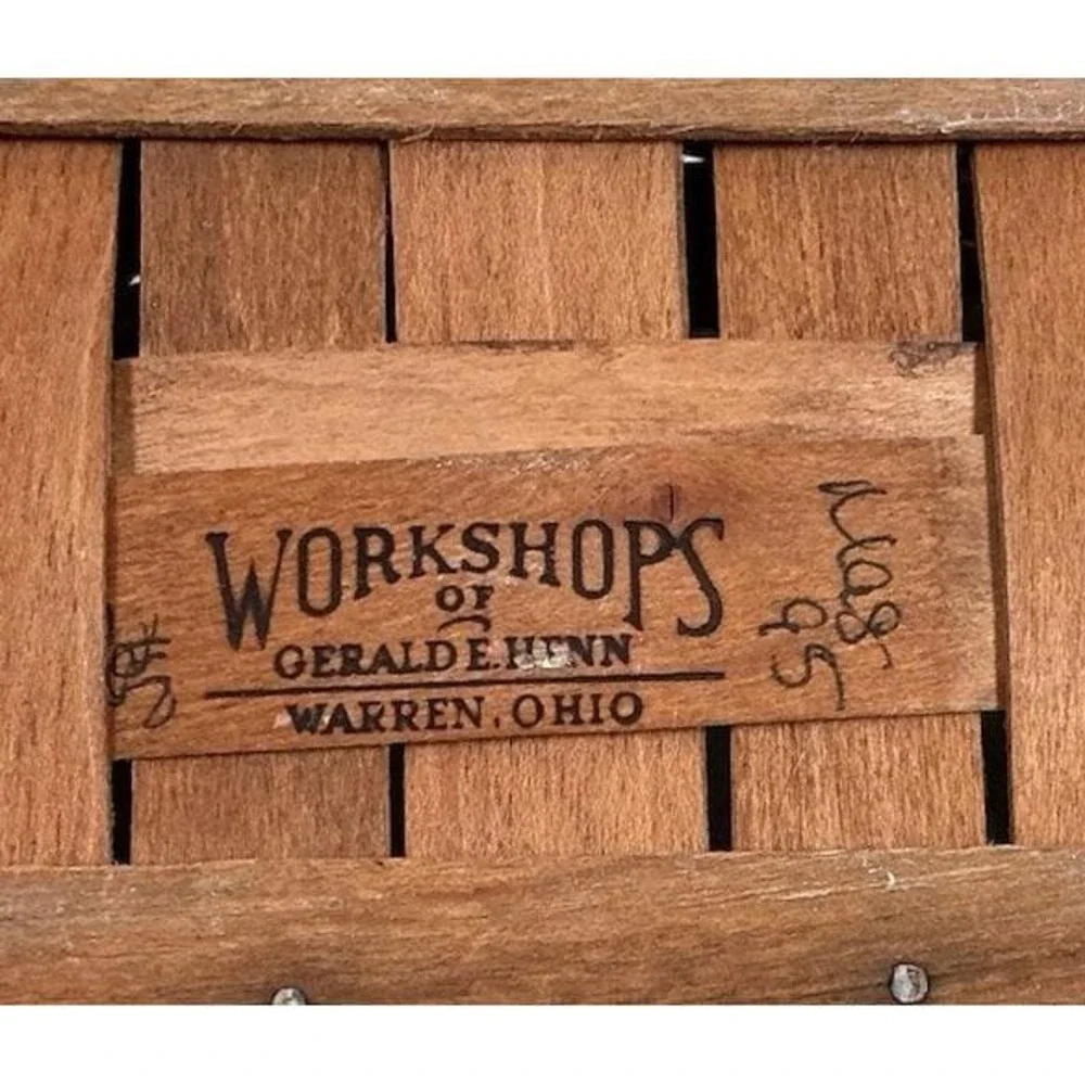 Workshops of Gerald E Henn Basket 1995 Workshops Warren Ohio Handwoven Wood 6